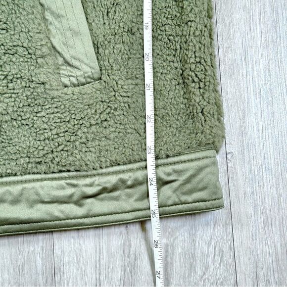 Women's Green Quilted Mixed Media Fleece Trim Jacket L - Picture 7 of 9